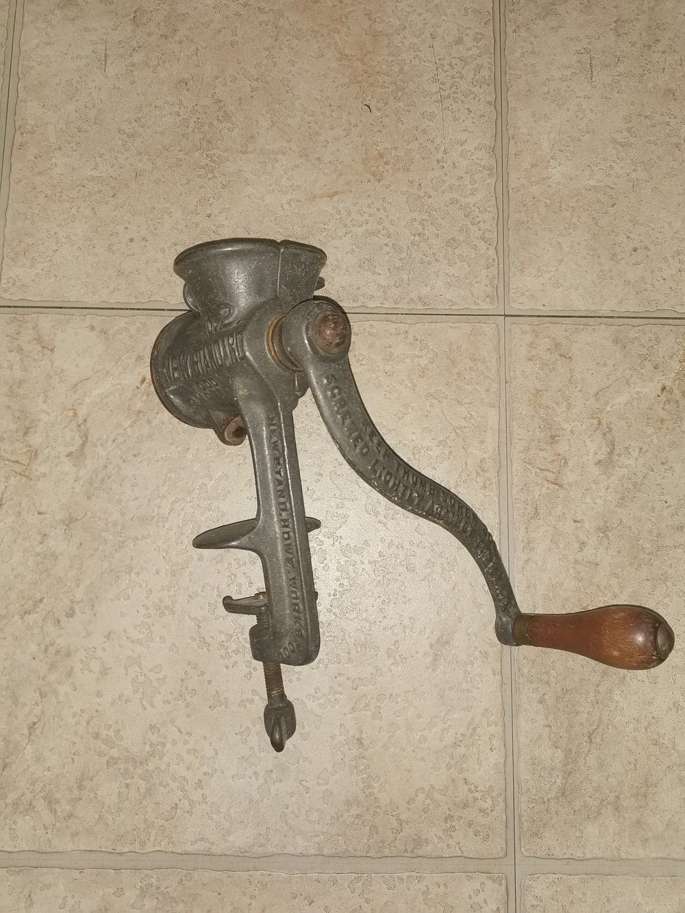 Antique No. 2 Manual Cast-Iron Food Chopper & Meat Grinder USA